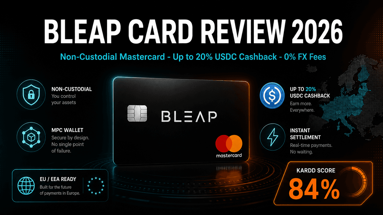 Bleap Card Review 2026: Non-Custodial Mastercard with Up to 20% USDC Cashback