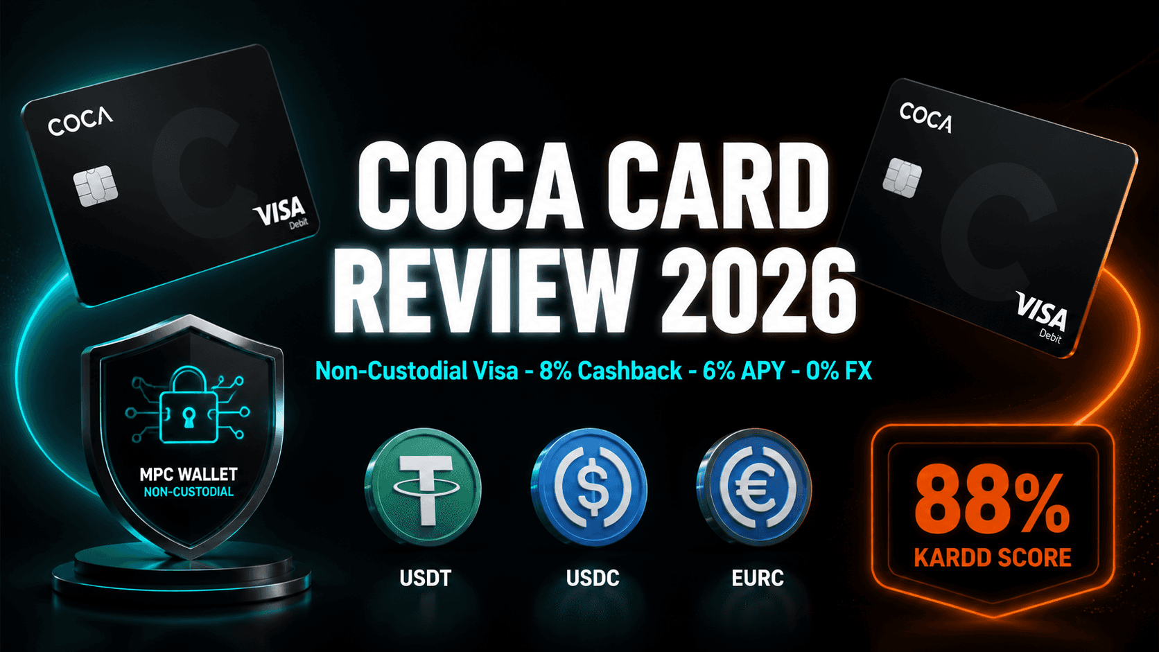COCA Card Review 2026: Non-Custodial Visa, 8% Cashback in USDT, 6% APY