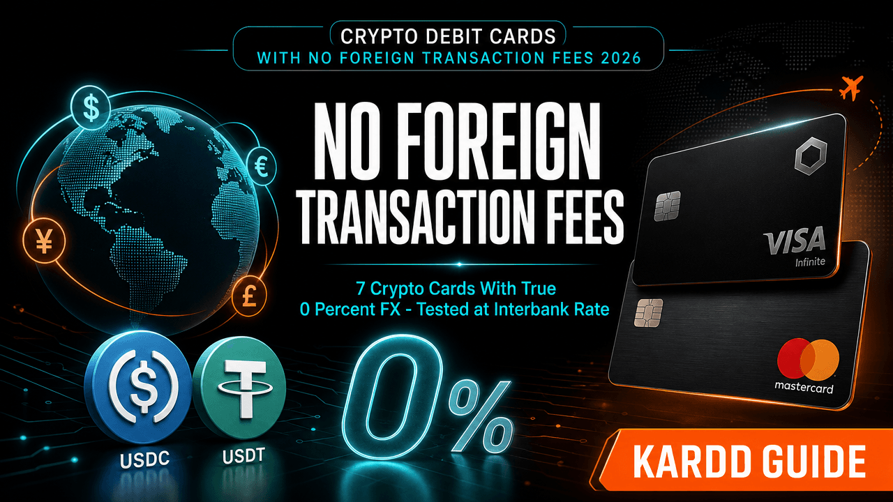 Crypto Debit Cards With No Foreign Transaction Fees 2026: 7 Tested