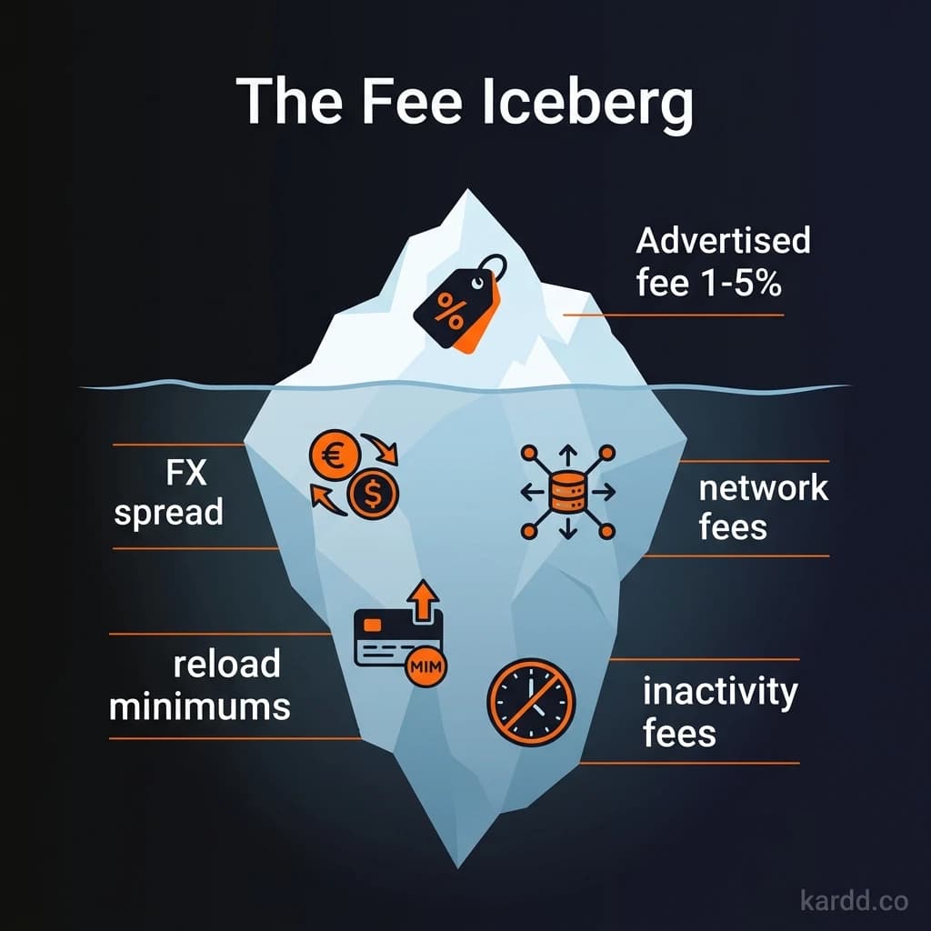 The fee iceberg — hidden costs below the surface