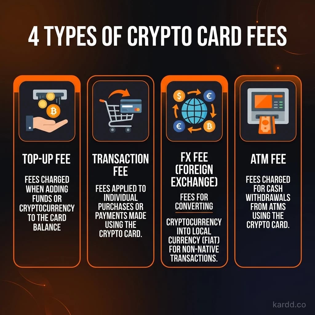 4 types of crypto card fees