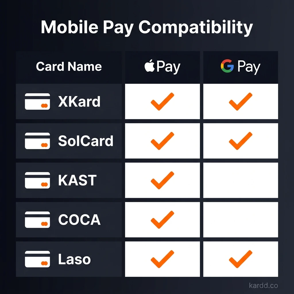 No-KYC cards with Apple Pay and Google Pay support