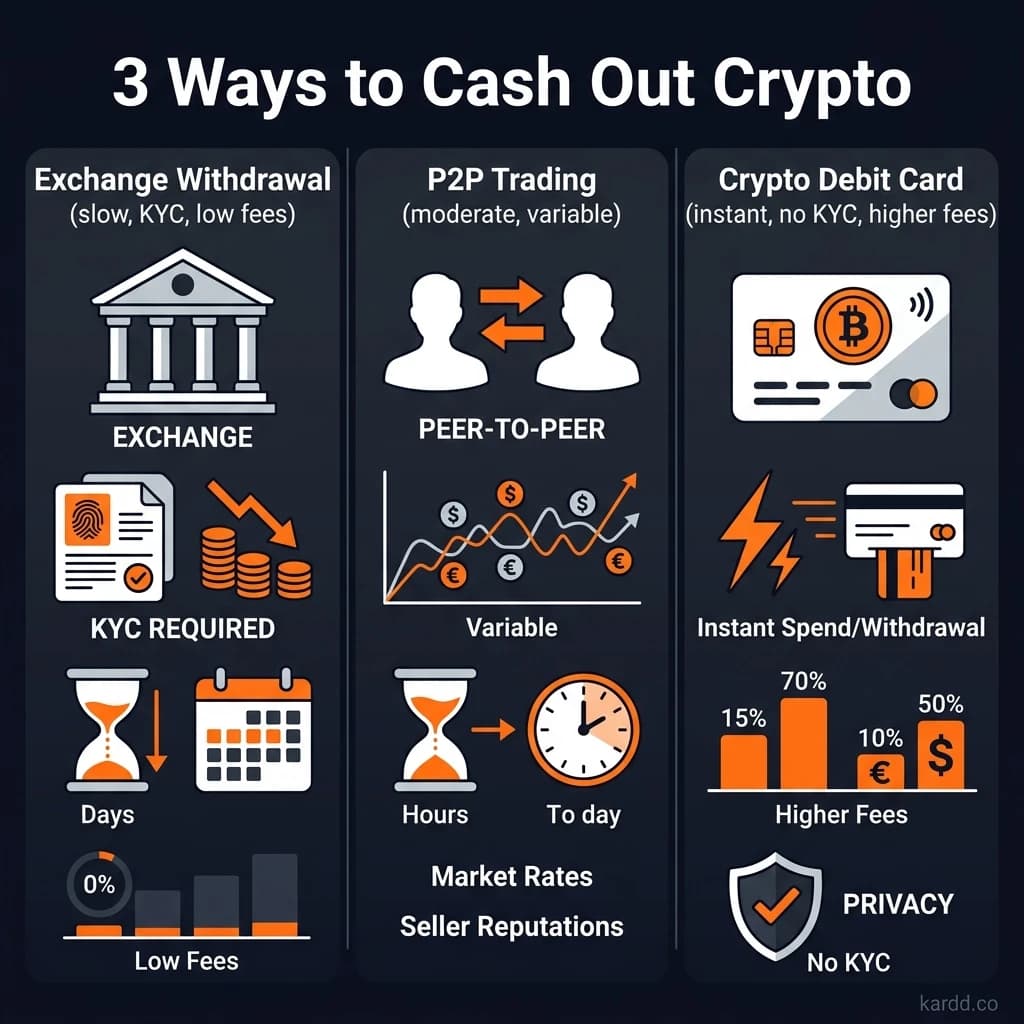 3 methods to cash out crypto