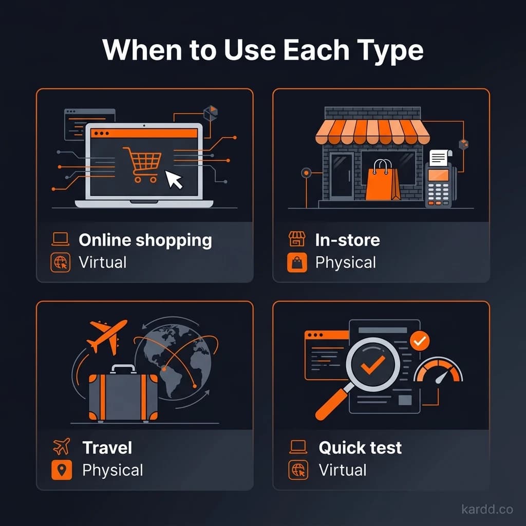 When to use virtual vs physical crypto cards