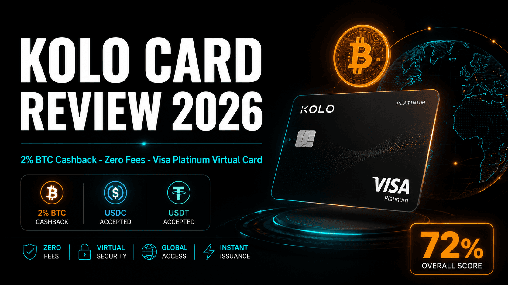 Kolo Card Review 2026: 2% BTC Cashback, Zero-Fee Visa Platinum Virtual Card